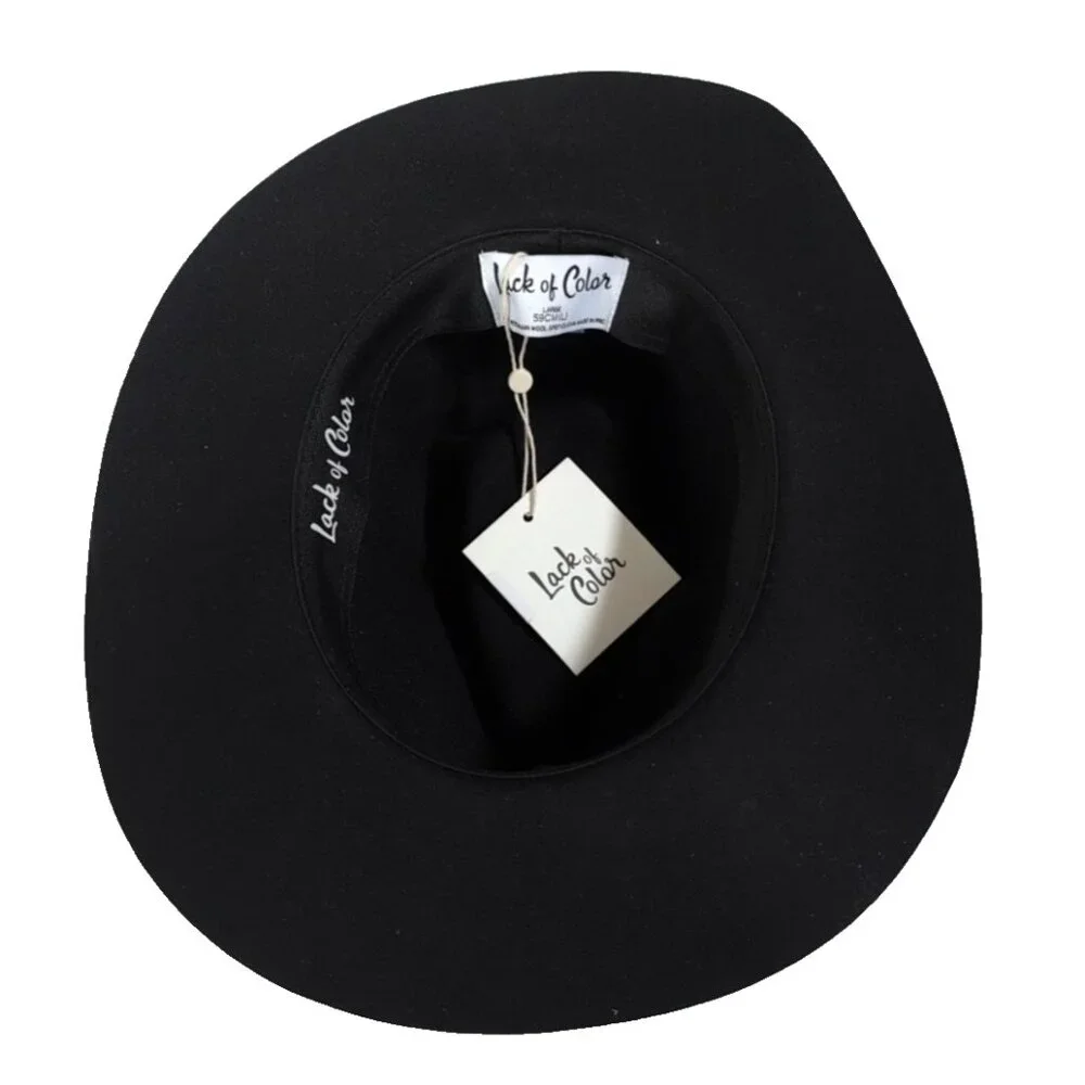 Lack of Color The Grove Wool Felt in‎ Black Large (59cm) - New